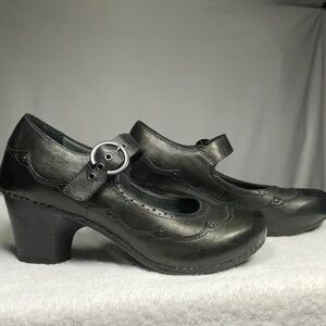 Dansko Leather Nevin Mary Jane Clog Heel - SZ 42